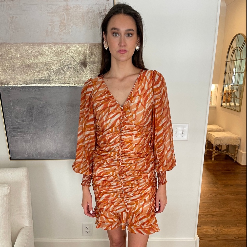Orange Print Dress